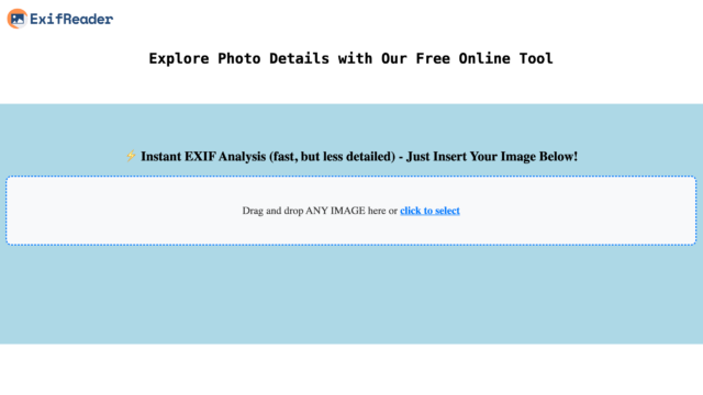 ExifReader.com - an exif reading tool recently developed by PhotoWorkout